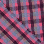 Loden de lã Glenmore com xadrez em fúcsia e azul - Ribes y Casals