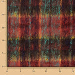 Tweed de lã Glencoe de tecido dupla face, vermelho e turquesa - Ribes y Casals