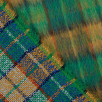 Tweed de lã Glencoe tecido dupla face, verde esmeralda e ocre - Ribes y Casals