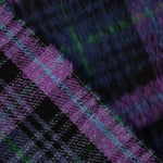 Tweed de lã Braemar de tecido dupla face, azul-escuro e violeta - Ribes y Casals