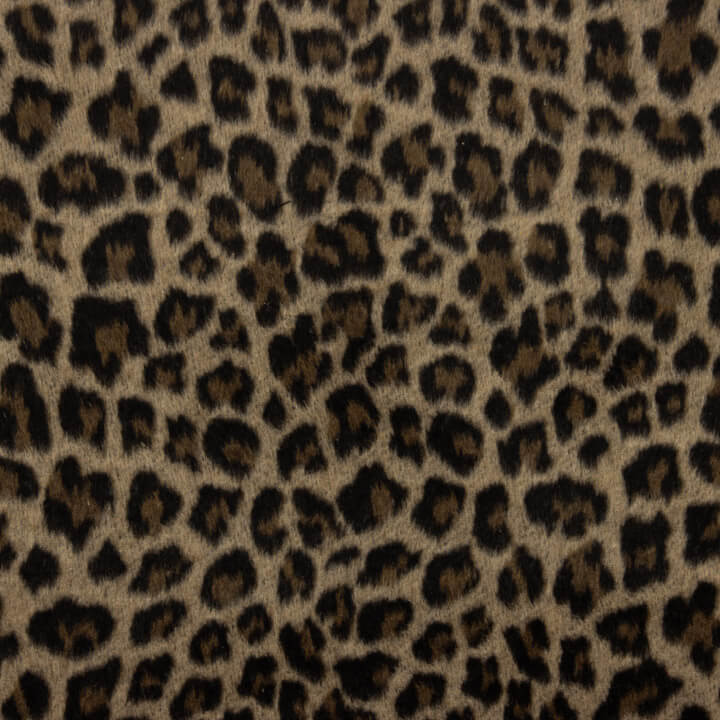 Loden de lã Serengeti com animal print de leopardo e camelo - Ribes y Casals