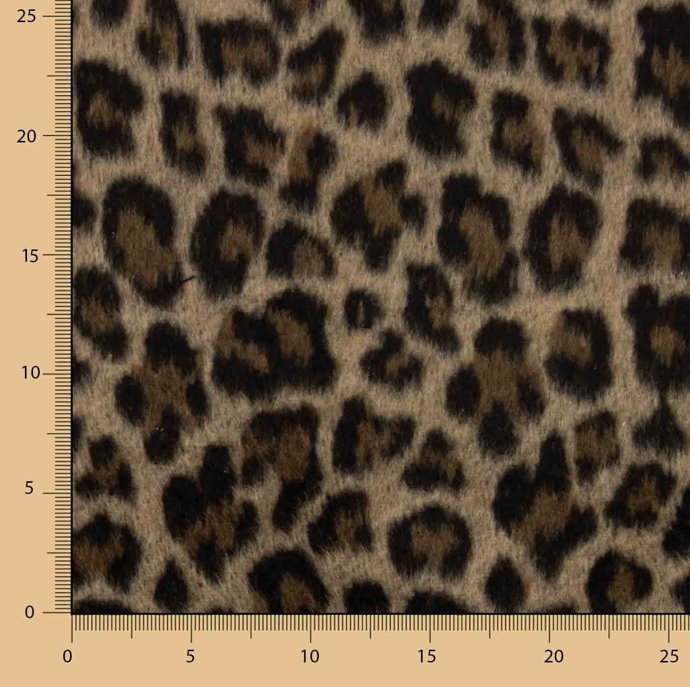 Loden de lã Serengeti com animal print de leopardo e camelo - Ribes y Casals