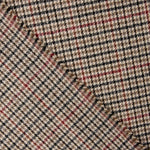 Loden de lã com padrão «pé-de-galo» em bege, preto e vermelho - Ribes y Casals