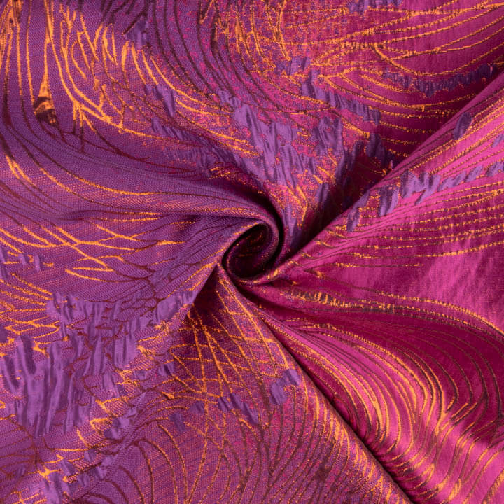 Jacquard Fantasia Vórtice Roxo e Laranja - Ribes y Casals