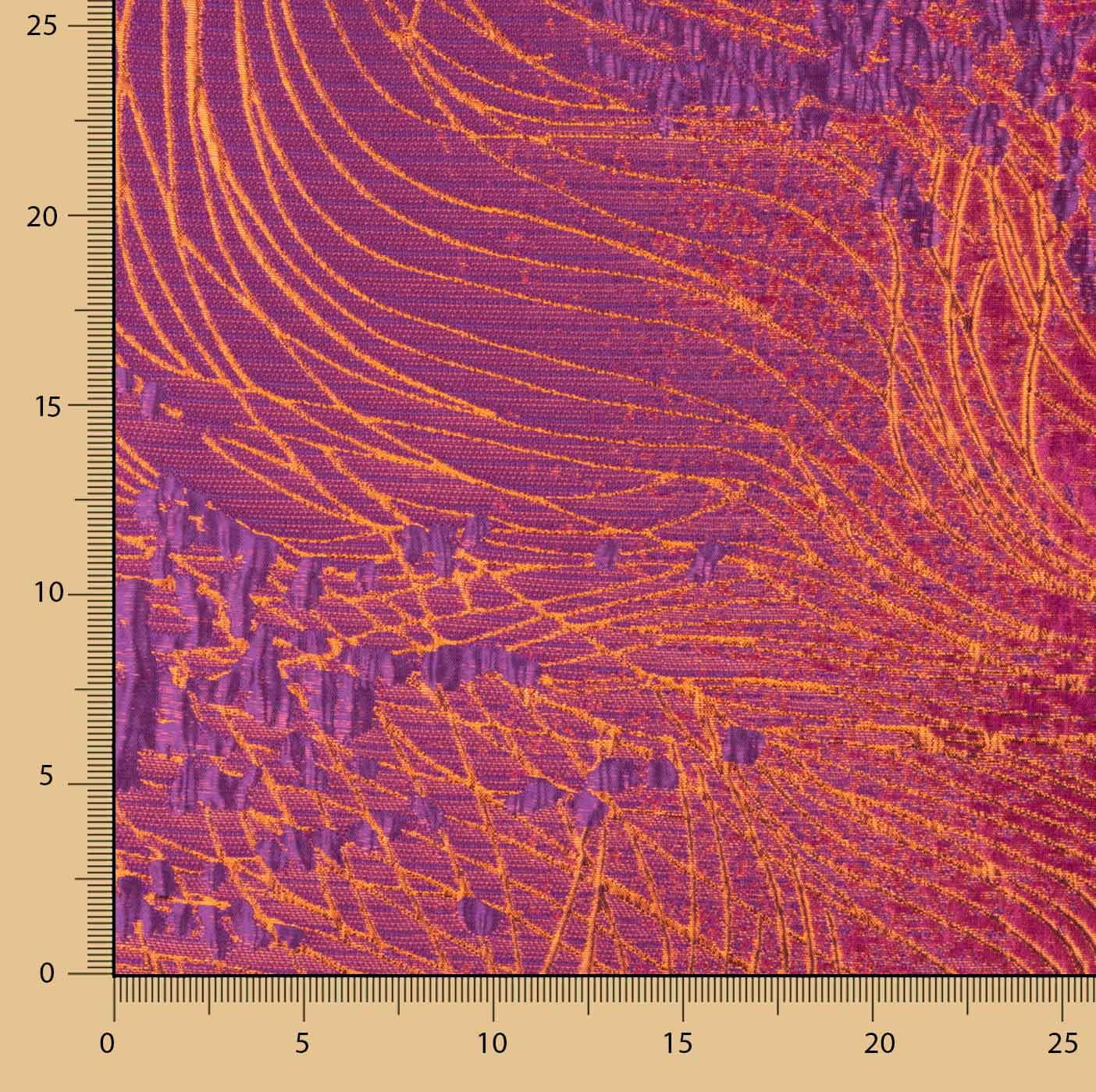 Jacquard Fantasia Vórtice Roxo e Laranja - Ribes y Casals