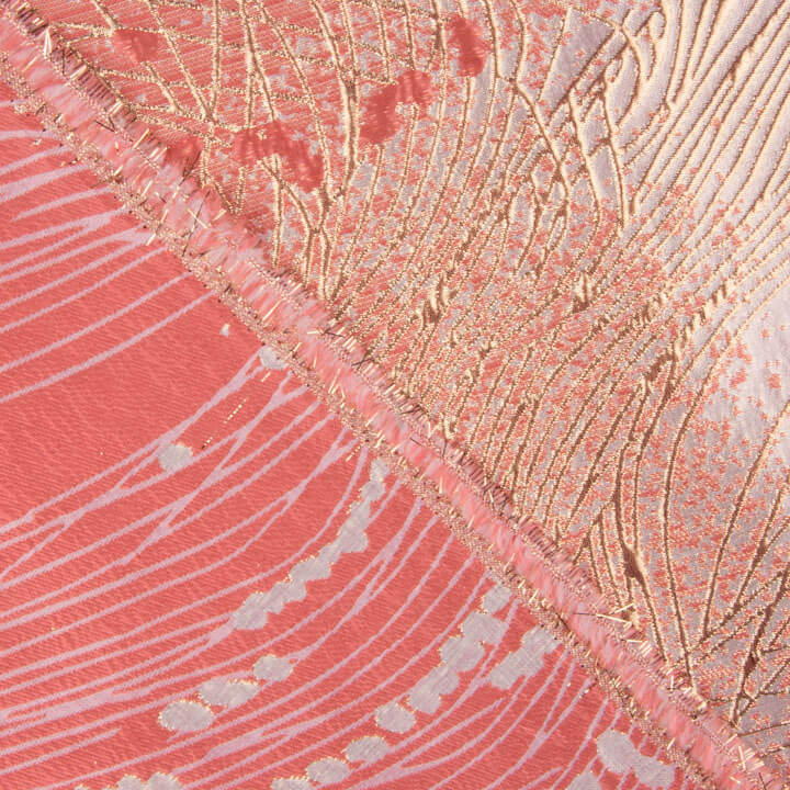Jacquard Fantasia Vórtice Coral e Rosa - Ribes y Casals