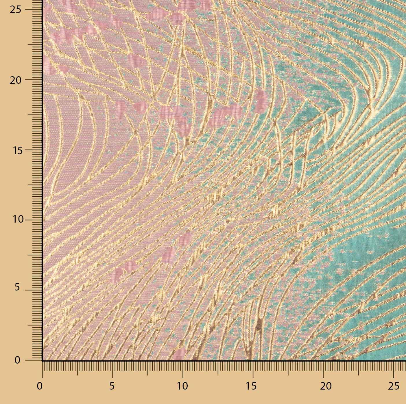 Jacquard Fantasia Vórtice Turquesa e Rosa - Ribes y Casals