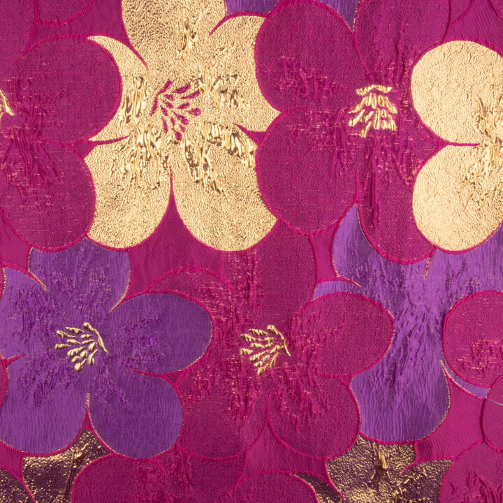 Jacquard Fantasia com Pétalas em Fúcsia e Roxo - Ribes y Casals