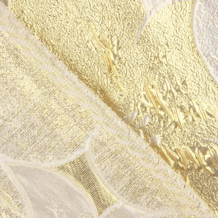 Jacquard Fantasia Pétalas Marfim e Dourado - Ribes y Casals