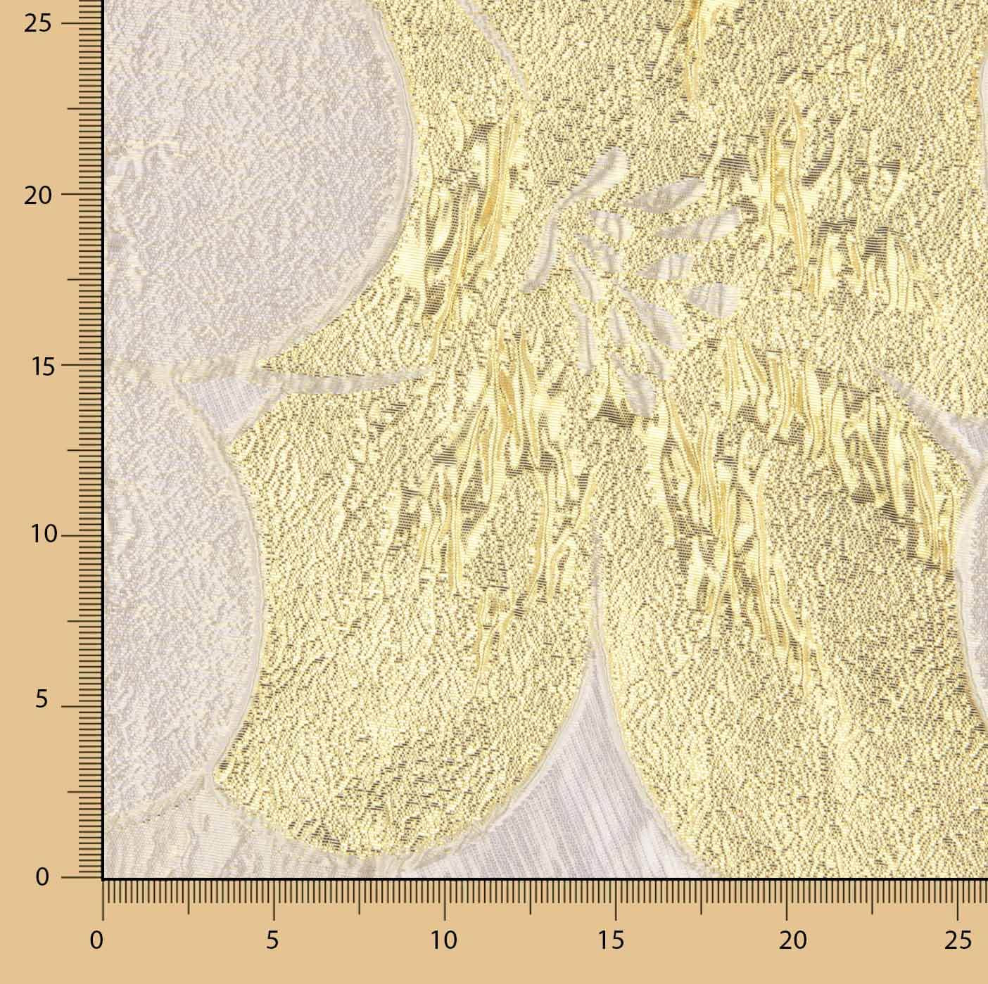 Jacquard Fantasia Pétalas Marfim e Dourado - Ribes y Casals