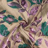 Top em brocado fantasia magnólia, taupe, verde e rosa - Ribes y Casals