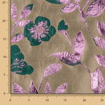 Top em brocado fantasia magnólia, taupe, verde e rosa - Ribes y Casals