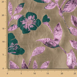 Top em brocado fantasia magnólia, taupe, verde e rosa - Ribes y Casals