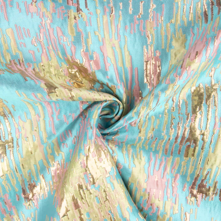 Jacquard Fantasia com Brilhos Turquesa multicolorido - Ribes y Casals