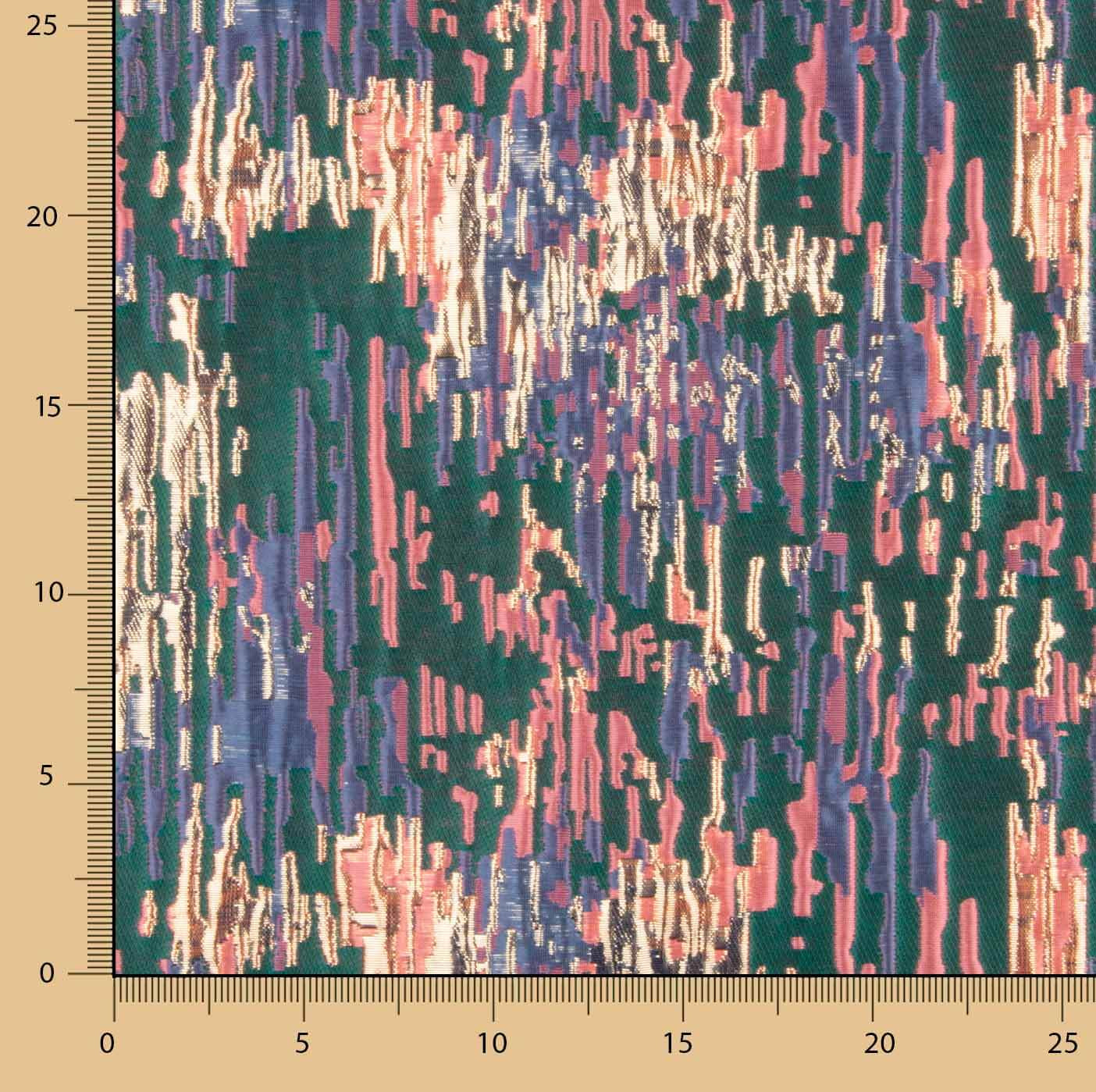 Jacquard Fantasia Brilhos Verde Petróleo Multicolorido - Ribes y Casals