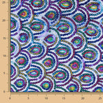 Tule azul fantasia elástico com lantejoulas prismáticas - Ribes y Casals