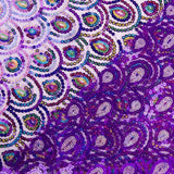 Tule Roxo Fantasia Elástico com Lantejoulas Prisma - Ribes y Casals