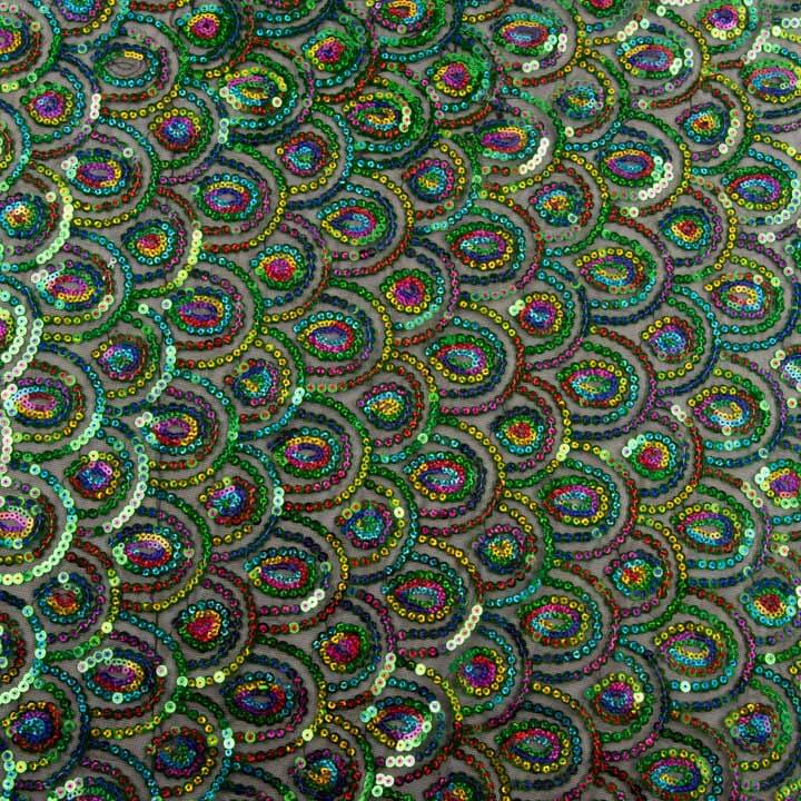 Tul Negro Fantasía Elástico con Lentejuelas Prisma - Ribes y Casals
