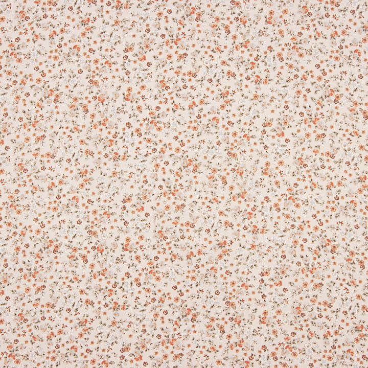 Viyela com Tecido Estampado de Florzinhas em Coral e Telha - Ribes y Casals