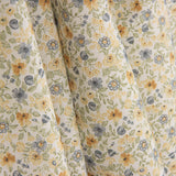 Viyela estampada com Florzinhas em Azul e Mostarda - Ribes y Casals