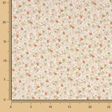 Viyela estampada com Florzinhas em Coral e Verde - Ribes y Casals