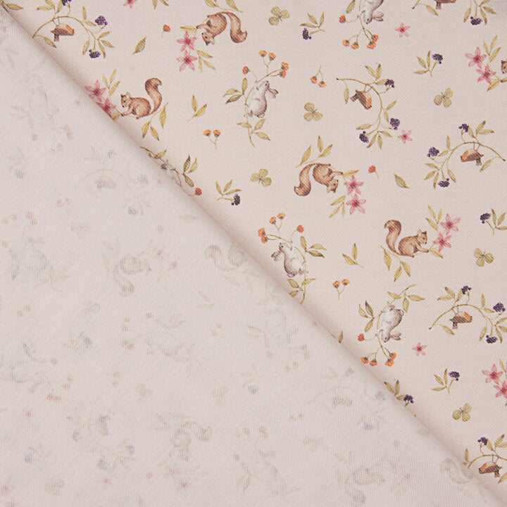 Viyela estampada com fauna selvagem rosa - Ribes y Casals