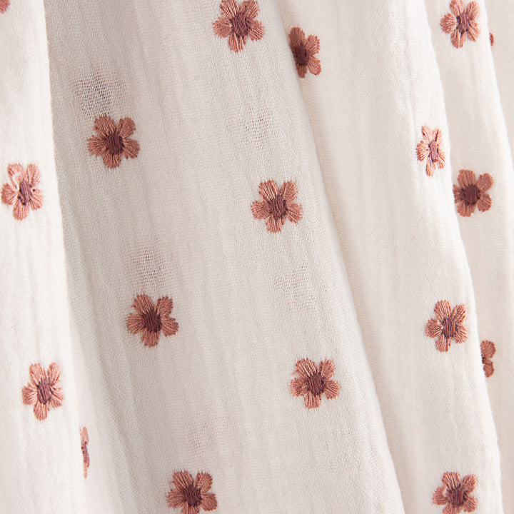 Bámbula Bordada com Flores Floral Cor de Coral - Ribes y Casals
