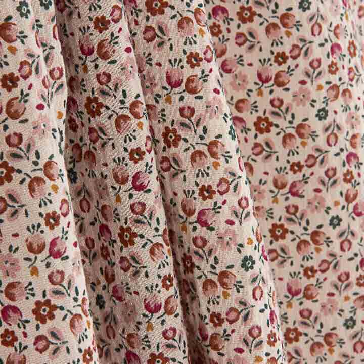 Gaze Dupla com Motivo Floral Liberty Rosa - Ribes y Casals