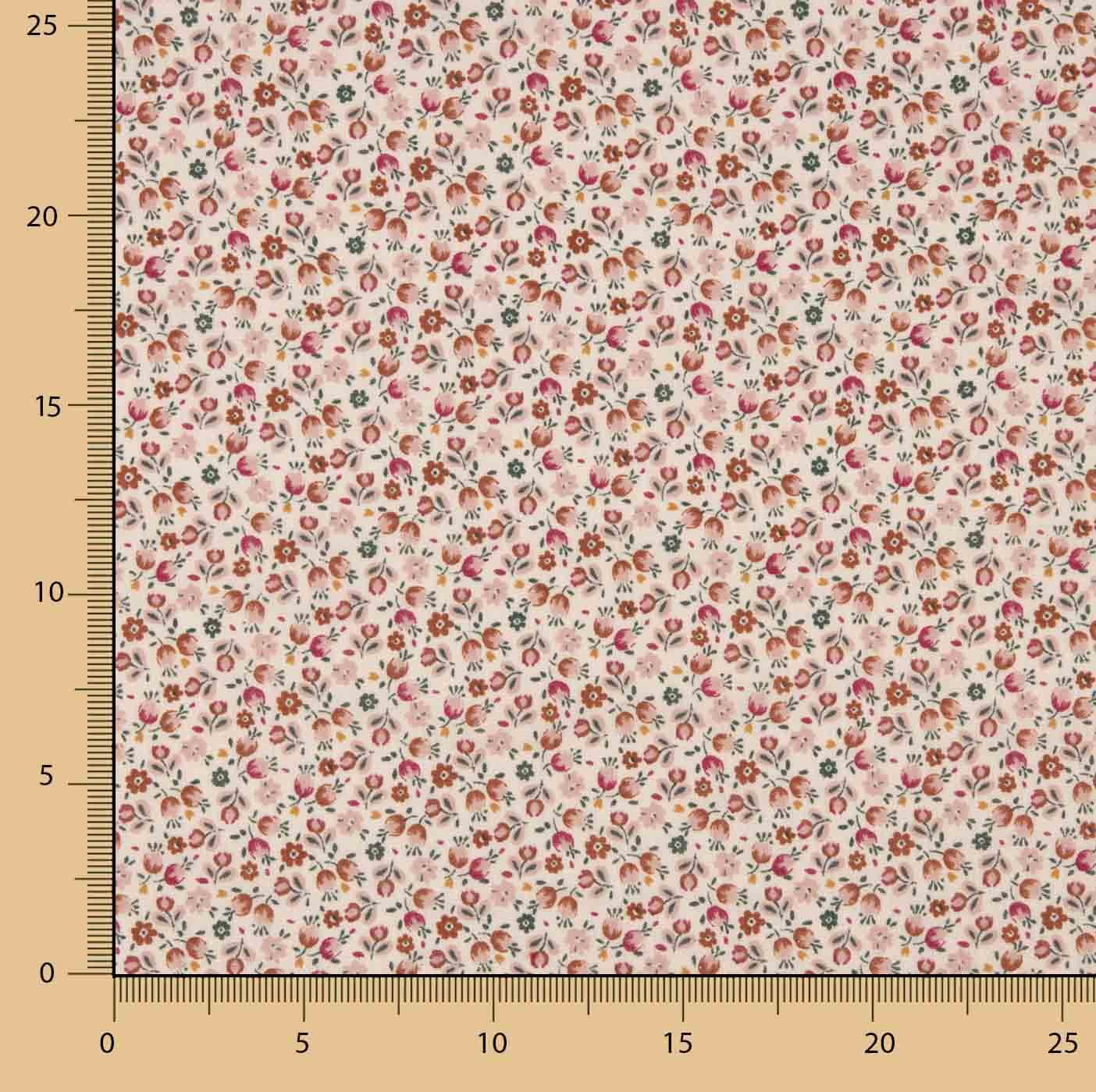 Gaze Dupla com Motivo Floral Liberty Rosa - Ribes y Casals