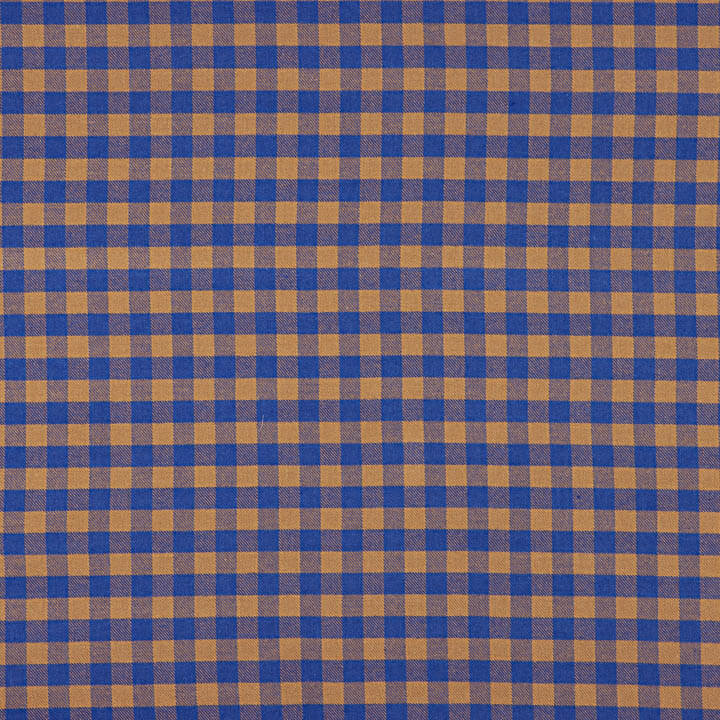 Camisola de tecido de algodão xadrez azul e castanho - Ribes y Casals