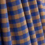 Camisola de tecido de algodão xadrez azul e castanho - Ribes y Casals