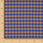 Camisola de tecido de algodão xadrez azul e castanho - Ribes y Casals