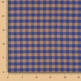 Camisola de tecido de algodão xadrez azul e castanho - Ribes y Casals