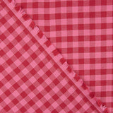 Camisola de tecido de algodão xadrez rosa e vermelha - Ribes y Casals
