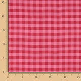 Camisola de tecido de algodão xadrez rosa e vermelha - Ribes y Casals