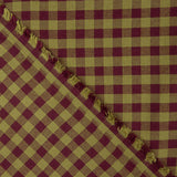 Camisola de flanela de tecido de algodão com xadrez em grená e verde - Ribes y Casals
