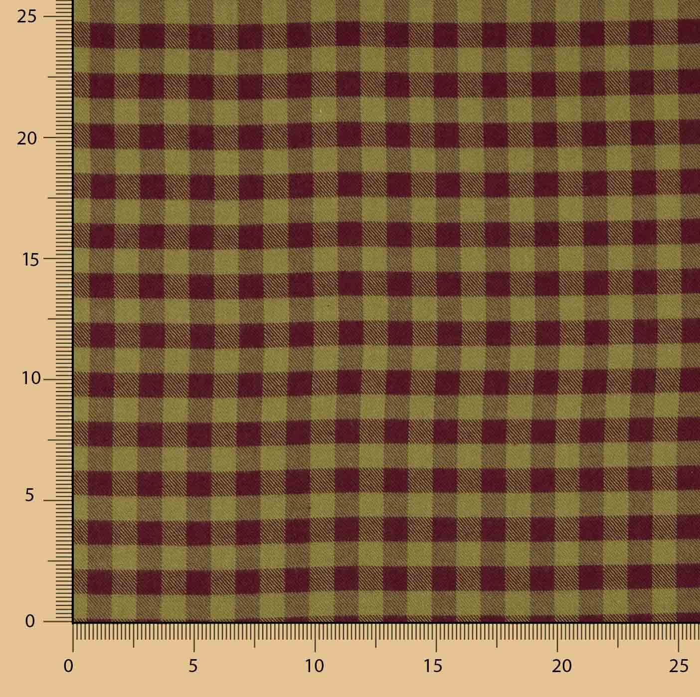 Camisola de flanela de tecido de algodão com xadrez em grená e verde - Ribes y Casals