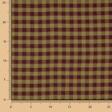 Camisola de flanela de tecido de algodão com xadrez em grená e verde - Ribes y Casals