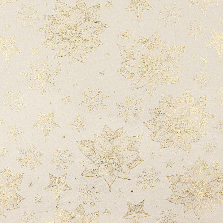 Loneta Jacquard com Lurex Dourado e Flores de Páscoa - Ribes y Casals