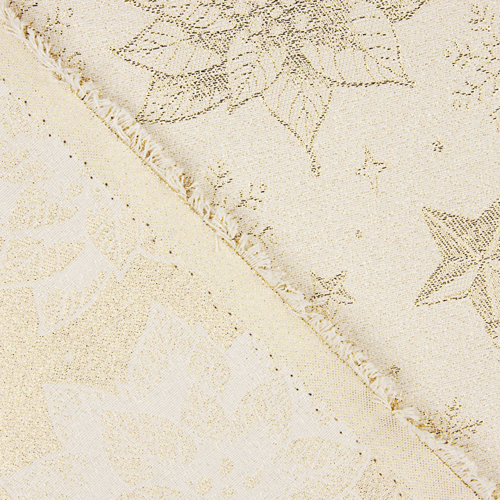 Loneta Jacquard com Lurex Dourado e Flores de Páscoa - Ribes y Casals