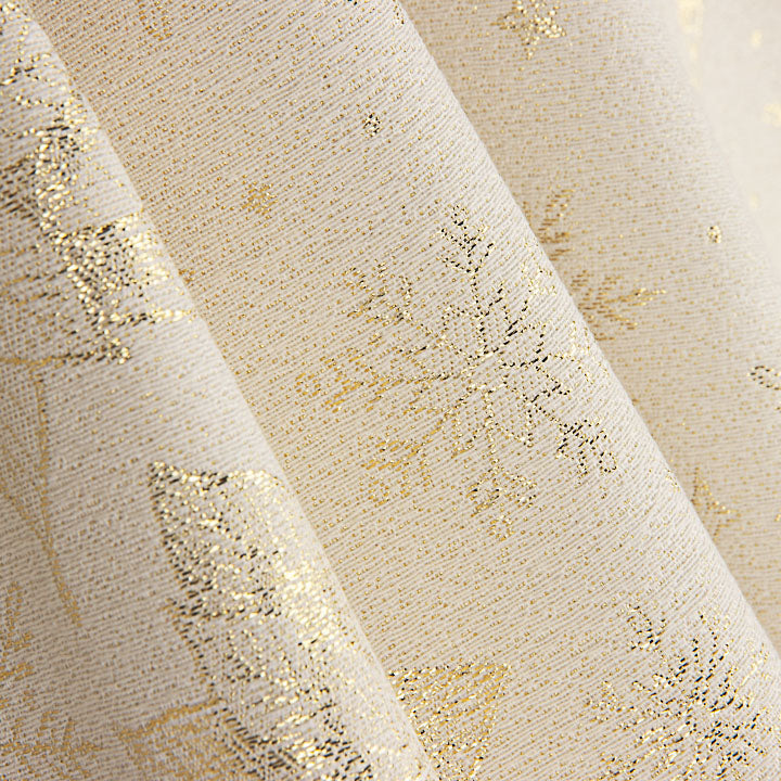 Loneta Jacquard com Lurex Dourado e Flores de Páscoa - Ribes y Casals