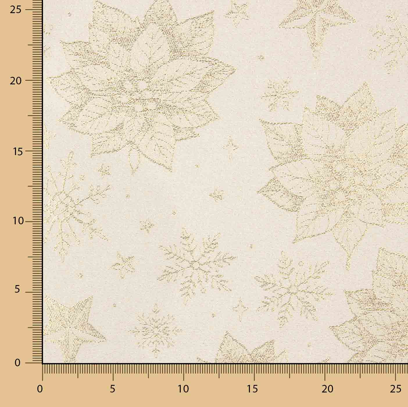Loneta Jacquard com Lurex Dourado e Flores de Páscoa - Ribes y Casals