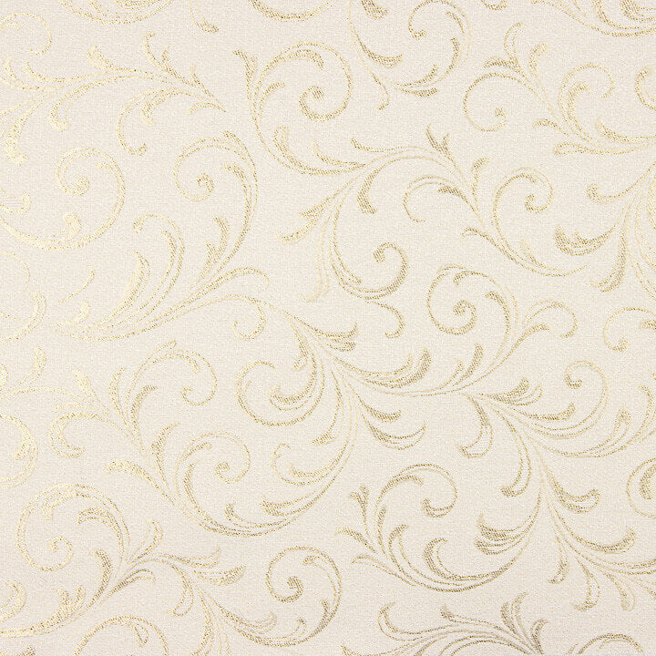 Loneta Jacquard com Lurex Dourado e Ramos Ornamentais - Ribes y Casals