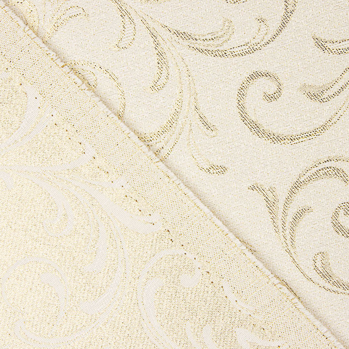 Loneta Jacquard com Lurex Dourado e Ramos Ornamentais - Ribes y Casals
