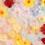 Tule Cru «Jardim da Primavera» com Flores 3D - Ribes y Casals