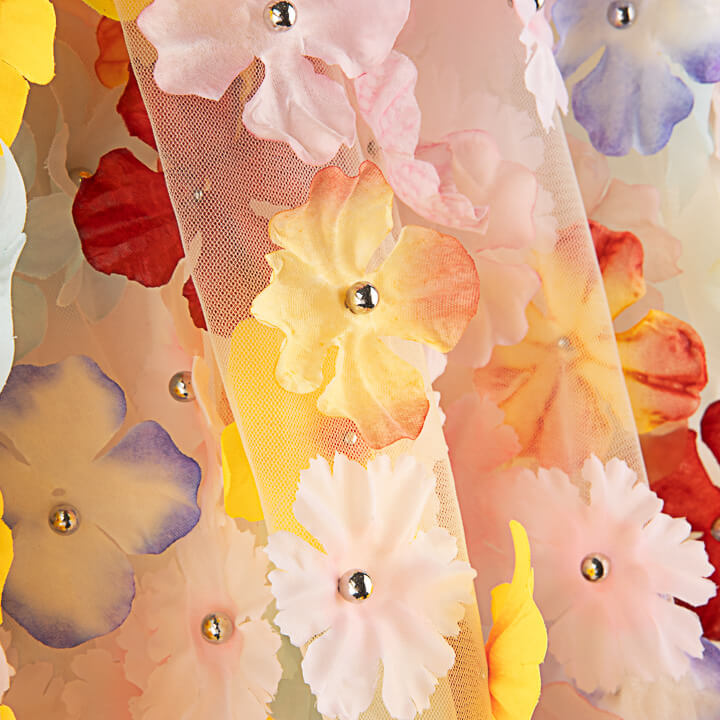 Tule Cru «Jardim da Primavera» com Flores 3D - Ribes y Casals