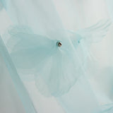 Tule azul turquesa com flores 3D e pérolas - Ribes y Casals