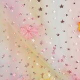 Tule arco-íris «Céu das Fadas» com flores 3D e estrelas - Ribes y Casals