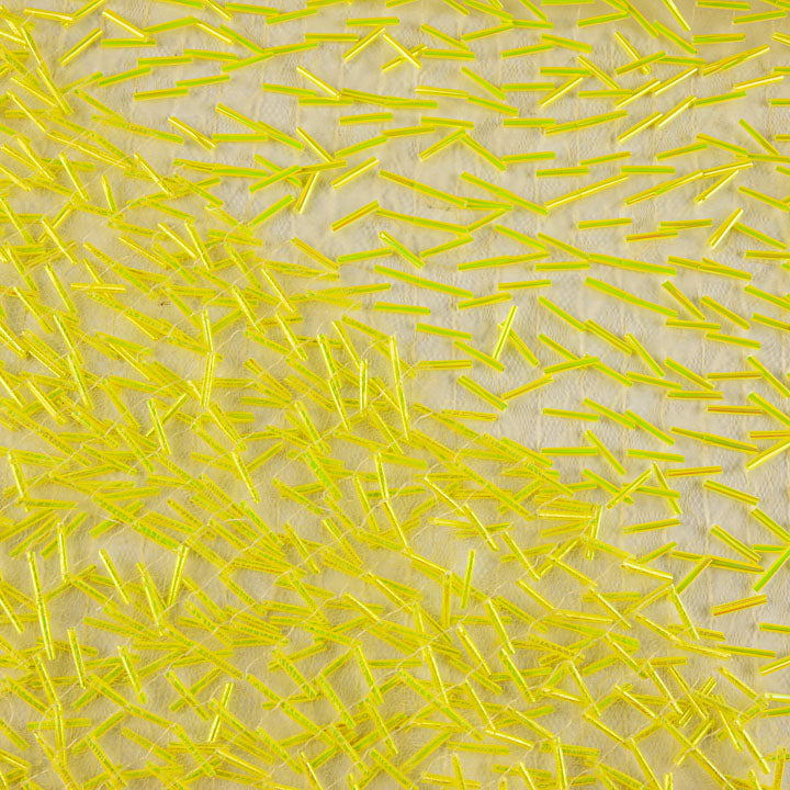 Tule amarelo com canutilhos bordados - Ribes y Casals