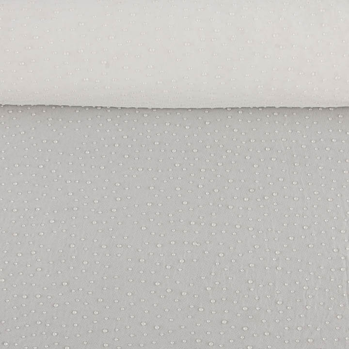 Tule elástico branco com efeito de gotas de água - Ribes y Casals